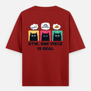 I Am the One Piece – Oversized Unisex Anime T-Shirt | Sarcastic Cat Meme Tee