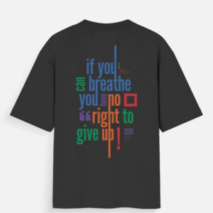 No Right to Give Up – Warrior Spirit Unisex Oversized Tee