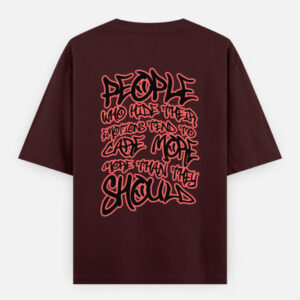 People Who Hide Emotions – Unisex Oversized Streetwear Tee – Graffiti Quote with Pocket Art