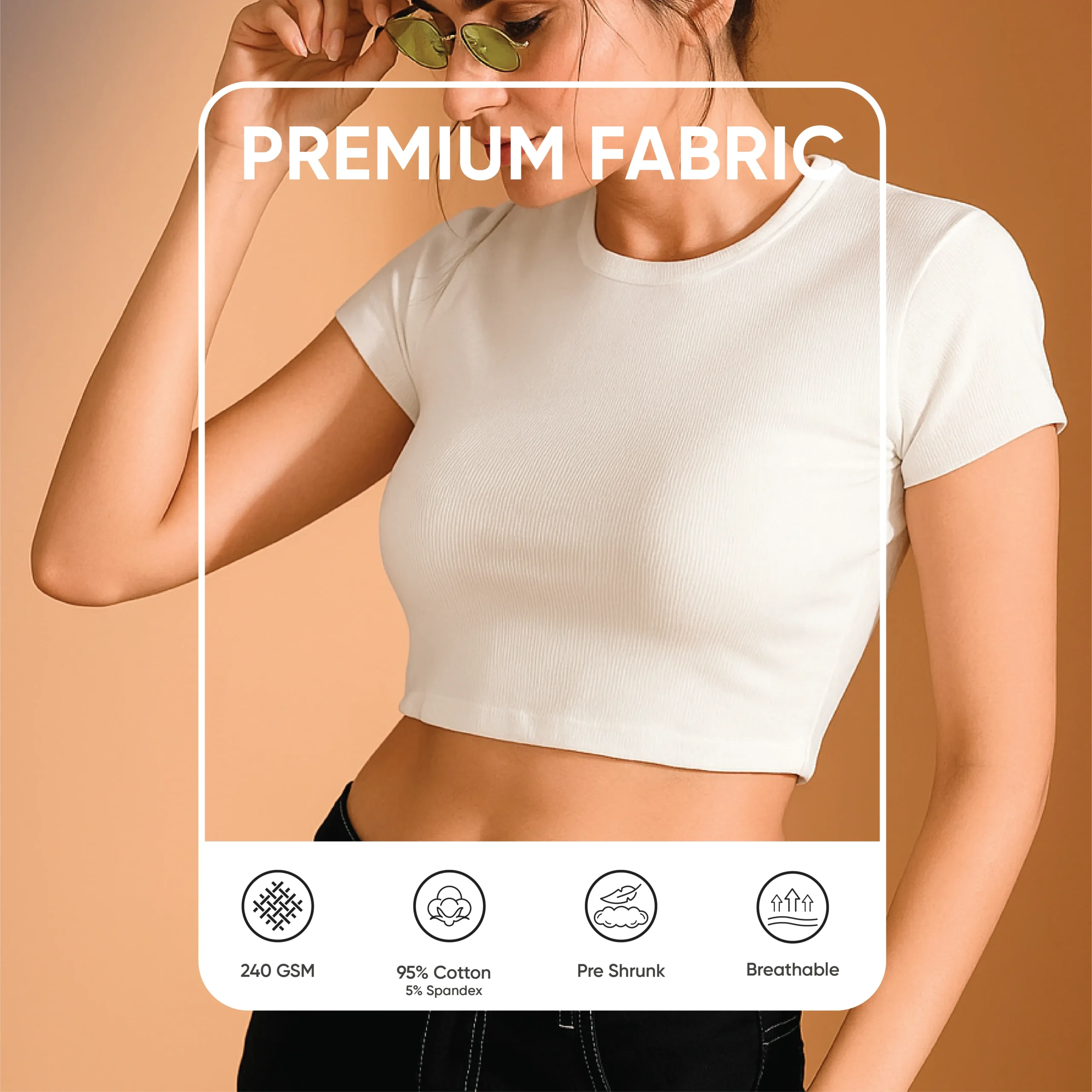 Fabric specs of womens baby t-shirt